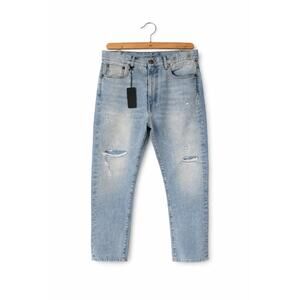 $525 R13 Boyfriend Jeans Womens Size 28 EASTON BLUE W/RIPS 100% Cotton New